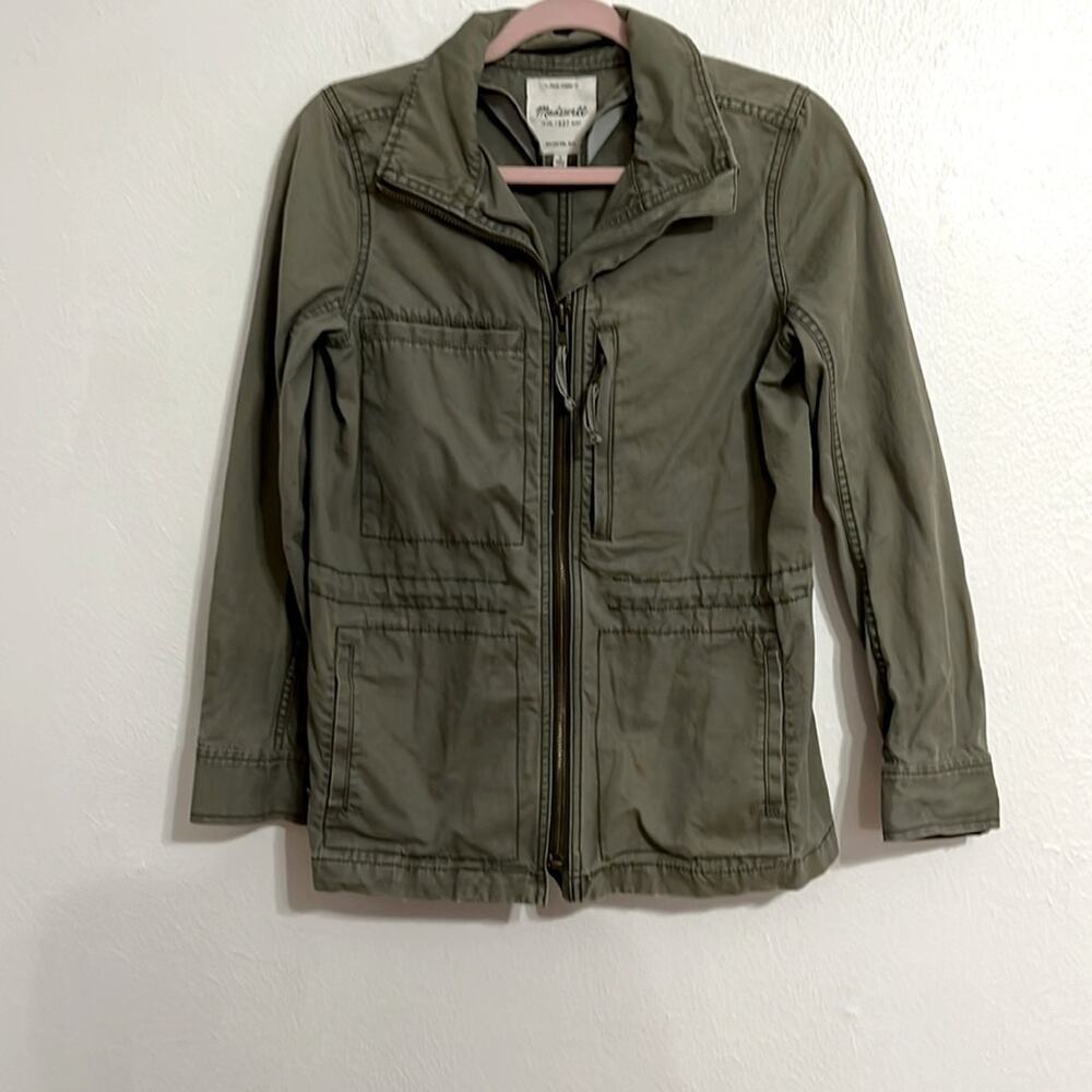 VTG Madewell SZ  S Army Green Zip Utility Camp Chinch Waist Steampunk Jacket